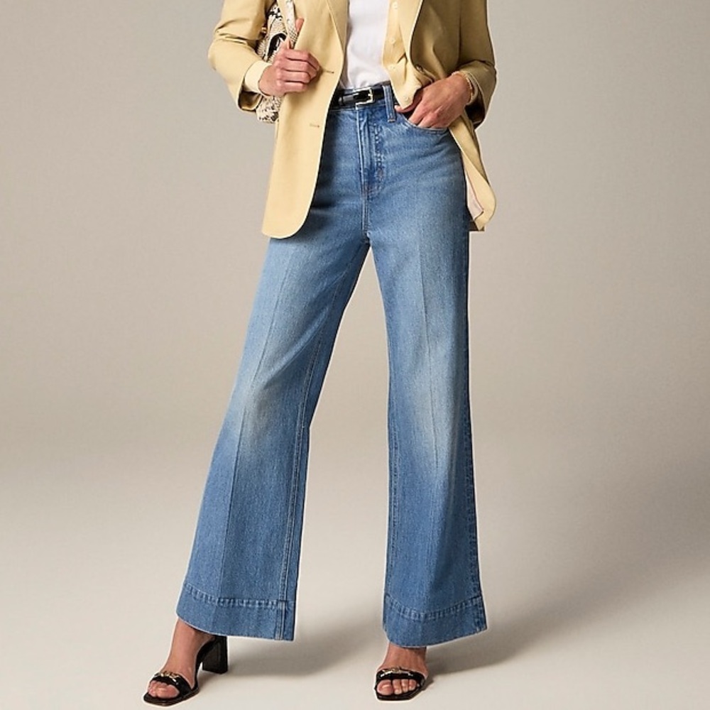 NWOT J. Crew High Rise Denim trouser in Chambray Blue wash
